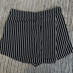 black and white stripped dress shorts
